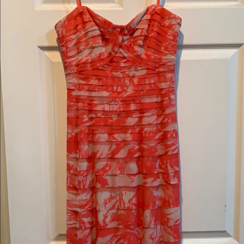 Pink patterned prom gown